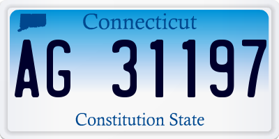 CT license plate AG31197