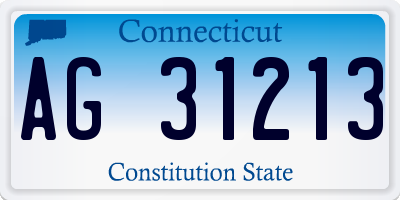 CT license plate AG31213