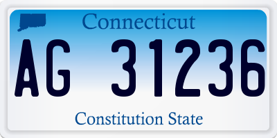 CT license plate AG31236
