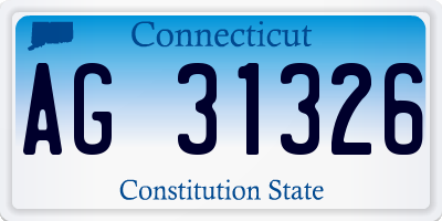 CT license plate AG31326