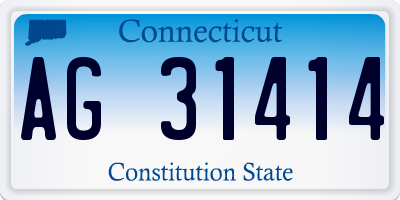 CT license plate AG31414