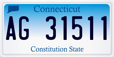 CT license plate AG31511