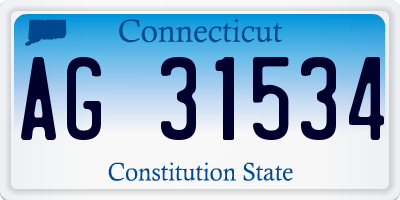 CT license plate AG31534