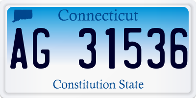 CT license plate AG31536