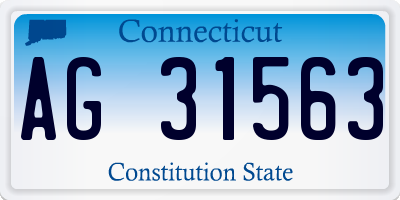 CT license plate AG31563