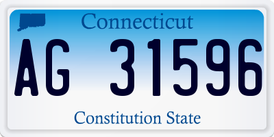 CT license plate AG31596