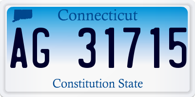 CT license plate AG31715