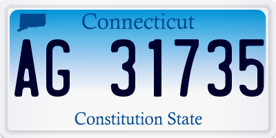 CT license plate AG31735