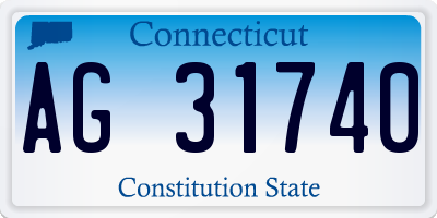 CT license plate AG31740
