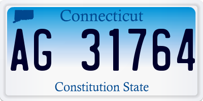 CT license plate AG31764