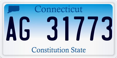CT license plate AG31773