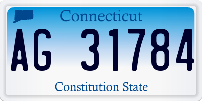 CT license plate AG31784