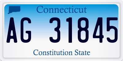 CT license plate AG31845