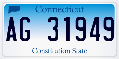 CT license plate AG31949