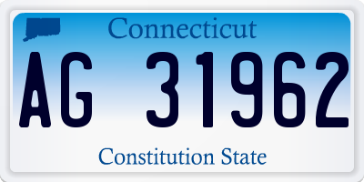 CT license plate AG31962