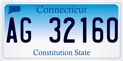 CT license plate AG32160