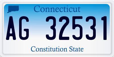 CT license plate AG32531
