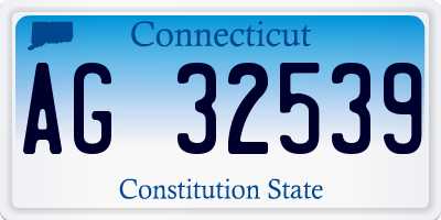 CT license plate AG32539