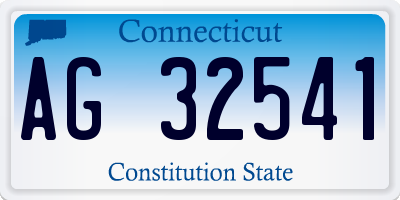 CT license plate AG32541