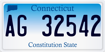 CT license plate AG32542