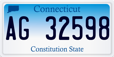 CT license plate AG32598