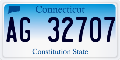 CT license plate AG32707