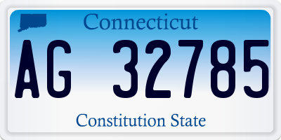 CT license plate AG32785