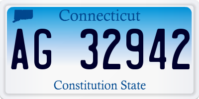 CT license plate AG32942