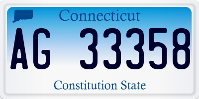 CT license plate AG33358