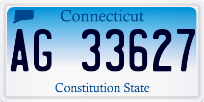 CT license plate AG33627