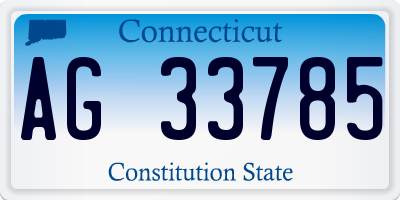 CT license plate AG33785