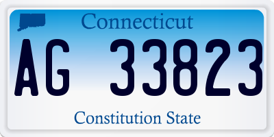 CT license plate AG33823