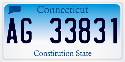 CT license plate AG33831