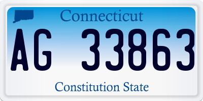 CT license plate AG33863
