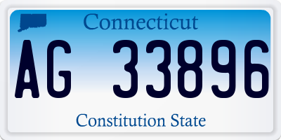 CT license plate AG33896