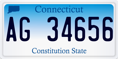 CT license plate AG34656