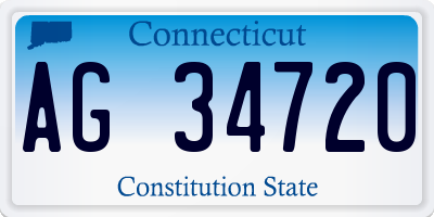 CT license plate AG34720