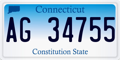 CT license plate AG34755