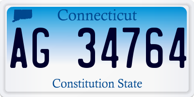 CT license plate AG34764