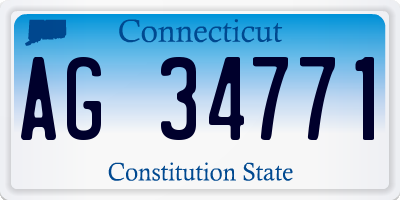 CT license plate AG34771