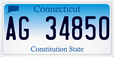 CT license plate AG34850