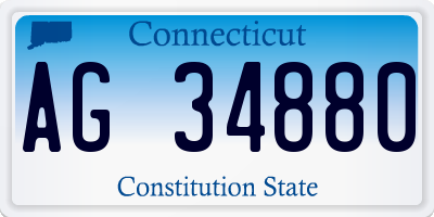 CT license plate AG34880