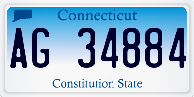 CT license plate AG34884
