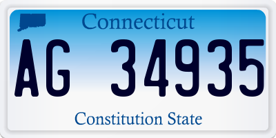 CT license plate AG34935