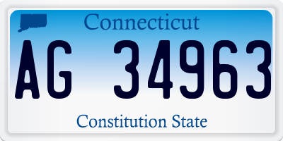 CT license plate AG34963