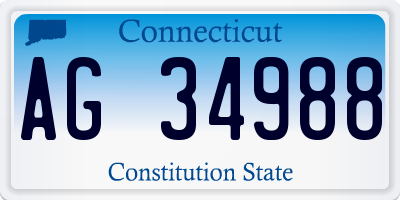 CT license plate AG34988