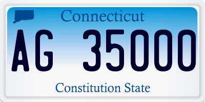 CT license plate AG35000