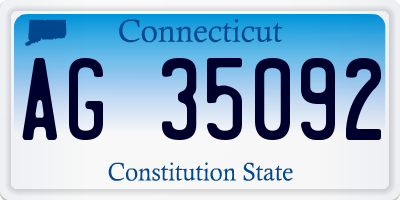 CT license plate AG35092