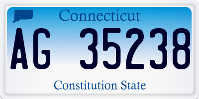 CT license plate AG35238