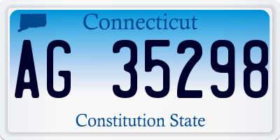 CT license plate AG35298